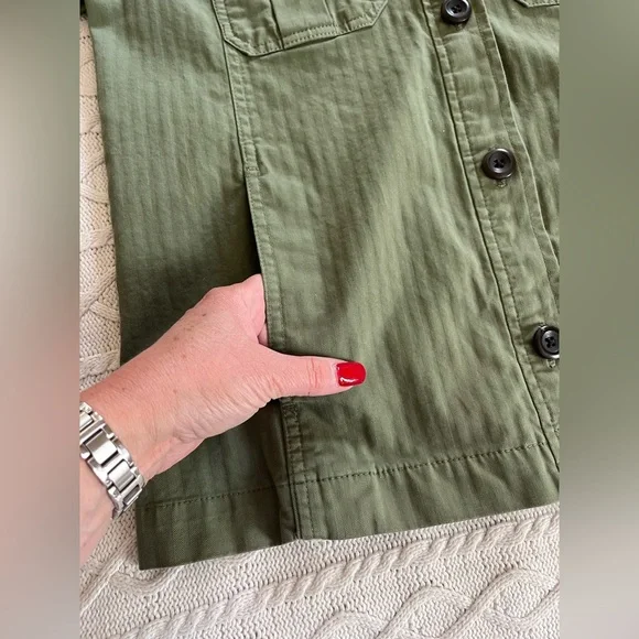 GAP Olive Green Cotton Women's Long Sleeve Jacket Size Medium - Picture 13 of 16